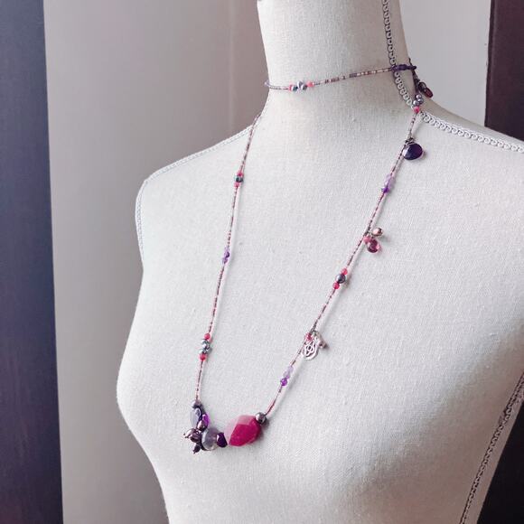 Retired Silpada N2348 BLUSH WINE Sterling Amethyst Pearl Quartz Beaded Necklace - Picture 14 of 16